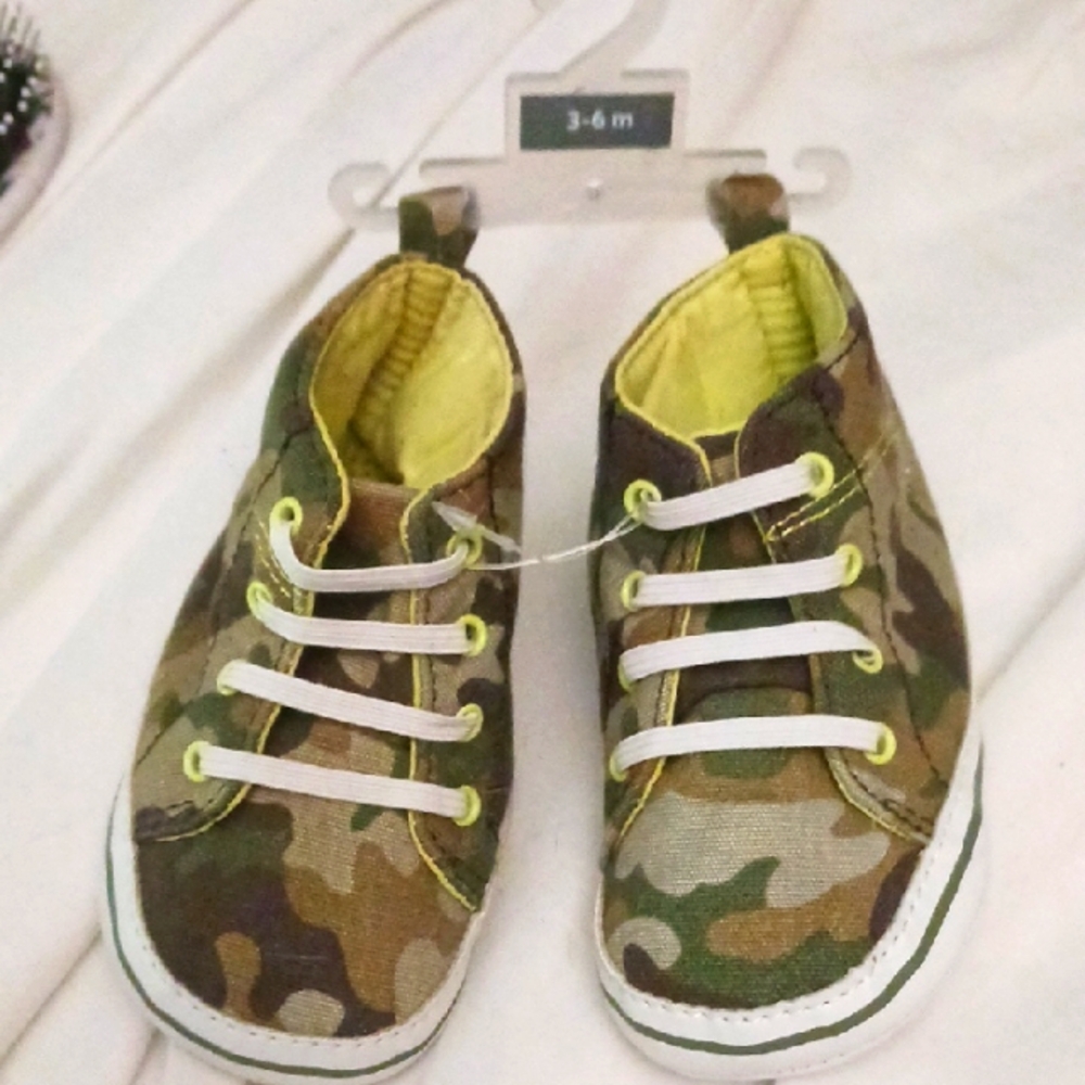 Child of Mine Green Camo Sneakers